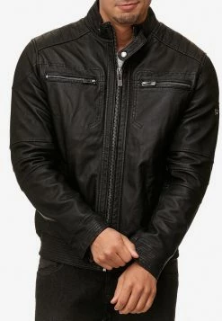 Indicode Jeans Leren Jassen Tussenjas Germo Heren Zwart