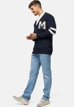 Indicode Jeans Vesten Gebreid Vest INJose Heren Marine / Wit -Indicode Jeans Verkoop 2023 12dea102e38b39213ba29907671e410e