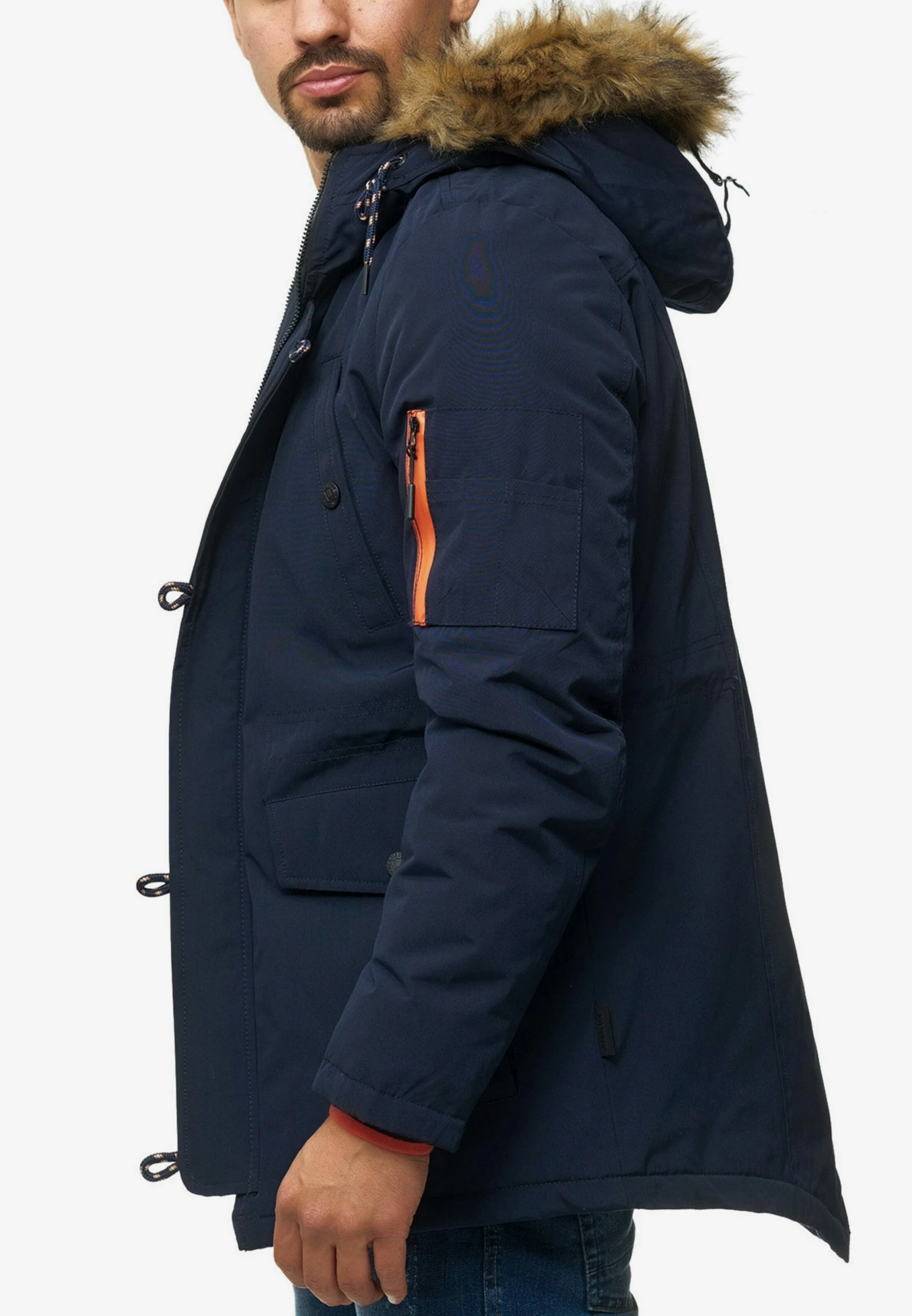 Indicode Jeans Parkas Winterparka Leicester Heren Navy 5 Indicode Jeans Parkas Winterparka Leicester Heren Navy - Afbeelding 3