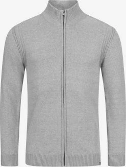 Indicode Jeans Vesten Gebreid Vest Buch Heren Lichtgrijs