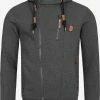 Indicode Jeans Sweatvesten Met Capuchon Sweatvest Elm Heren Donkergrijs