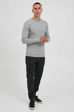Indicode Jeans Crewneck Truien Trui BADAN Heren Grijs -Indicode Jeans Verkoop 2023 2772dac0e28568ce4da9d3c1c12a86ad