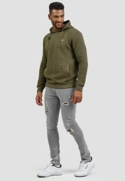 Indicode Jeans Hoodies Trui Heren Kaki -Indicode Jeans Verkoop 2023 280f51f9e50a62e678790e95c75aaf9e