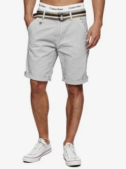 Indicode Jeans Chino Shorts Regular Chino Cuba Heren Lichtgrijs