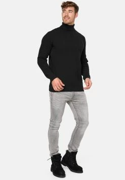 Indicode Jeans Coltruien Trui Saini Heren Zwart -Indicode Jeans Verkoop 2023 315101babb1223cc1e61816fc51d6357