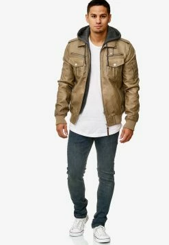 Indicode Jeans Leren Jassen Tussenjas Aaron Heren Sand -Indicode Jeans Verkoop 2023 338a84460a2024f1bc0bb20abb4f56f4