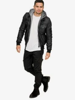 Indicode Jeans Leren Jassen Tussenjas Aaron Heren Zwart -Indicode Jeans Verkoop 2023 3d09e4546c591b0a110a0dd506fc3b40
