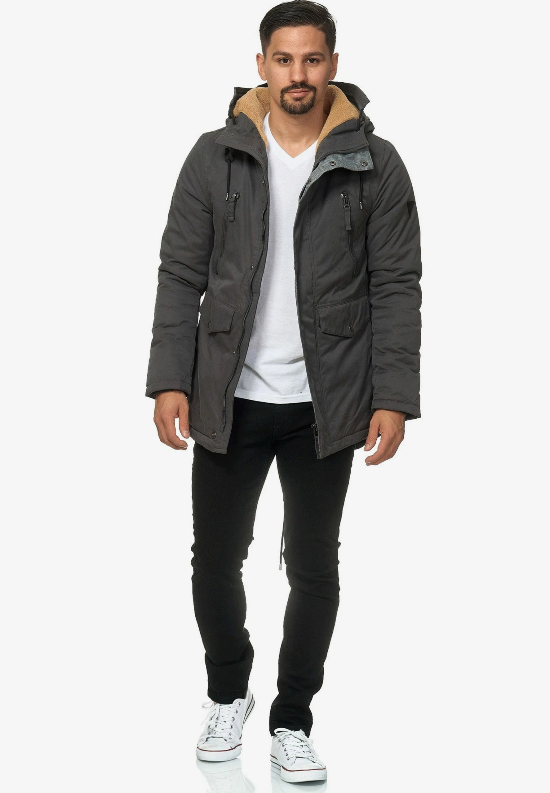 Indicode Jeans Parkas Winterparka Loaf Heren Donkergrijs 4 Indicode Jeans Parkas Winterparka Loaf Heren Donkergrijs - Afbeelding 2