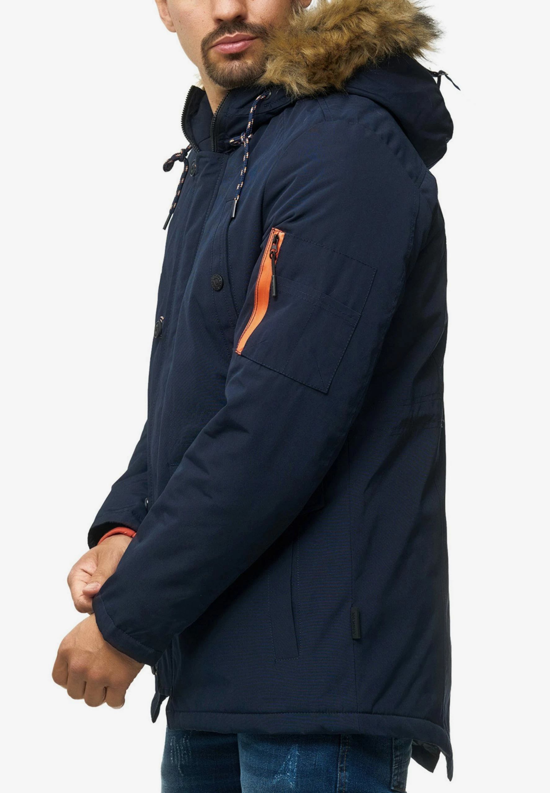 Indicode Jeans Parkas Winterparka Leicester Heren Navy 8 Indicode Jeans Parkas Winterparka Leicester Heren Navy - Afbeelding 6