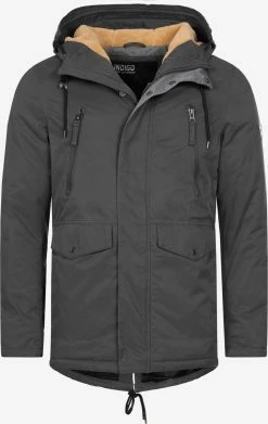 Indicode Jeans Parkas Winterparka Loaf Heren Donkergrijs