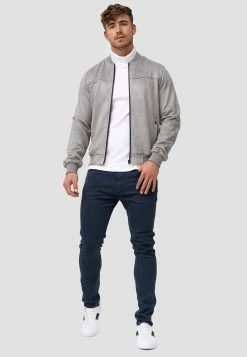 Indicode Jeans Leren Jassen Tussenjas Ibon Heren Grijs -Indicode Jeans Verkoop 2023 4ddf21573404e1702cb75305b3bf07bc