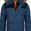 Indicode Jeans Parkas Winterparka Hexyl Heren Kobaltblauw
