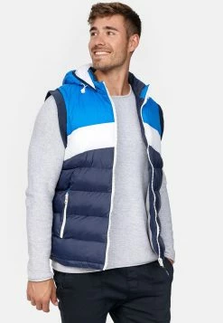 Indicode Jeans Bodywarmers Bodywarmer Valerio Heren Marine / Azuur -Indicode Jeans Verkoop 2023 64086f9128f0bfea6b33b2bb73a18a05