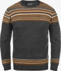 Indicode Jeans Crewneck Truien Trui Lurdes Heren Antraciet