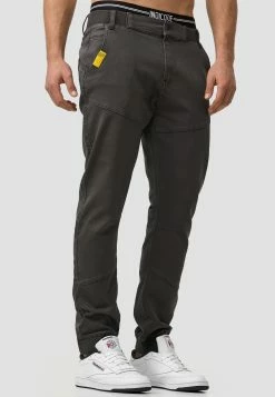 Indicode Jeans Pantalons Tapered Broek Zannes Heren Grijs -Indicode Jeans Verkoop 2023 6aea61894d5a9b2e35262eb376e94b1a