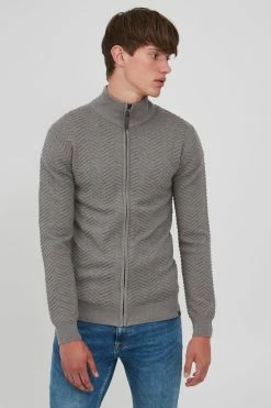 Indicode Jeans Vesten Gebreid Vest Banjamino Heren Grijs