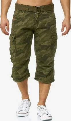 Indicode Jeans Cargo Shorts Regular Cargobroek Nicolas Check Heren Groen / Pastelgroen / Donkergroen