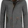 Indicode Jeans Parkas Winterparka Barge Heren Basaltgrijs