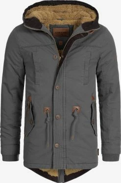 Indicode Jeans Parkas Winterparka Barge Heren Basaltgrijs