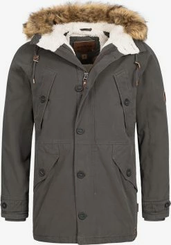 Indicode Jeans Parkas Winterparka Fann Heren Donkergrijs