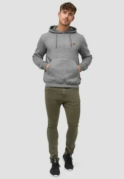Indicode Jeans Hoodies Sweatshirt Heren Grijs -Indicode Jeans Verkoop 2023 7a37a8e24e67c902514adeb47829a374