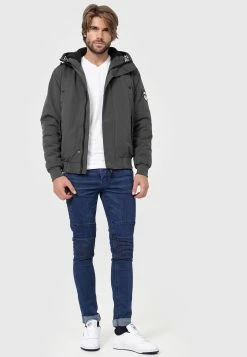 Indicode Jeans Winterjassen Winterjas Albany Heren Grijs -Indicode Jeans Verkoop 2023 823036fbdfdad576816ab4363d1dbb19