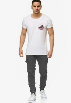 Indicode Jeans Cargobroeken Tapered Cargobroek August Heren Grijs -Indicode Jeans Verkoop 2023 8d697817558a03953c79688b21646144