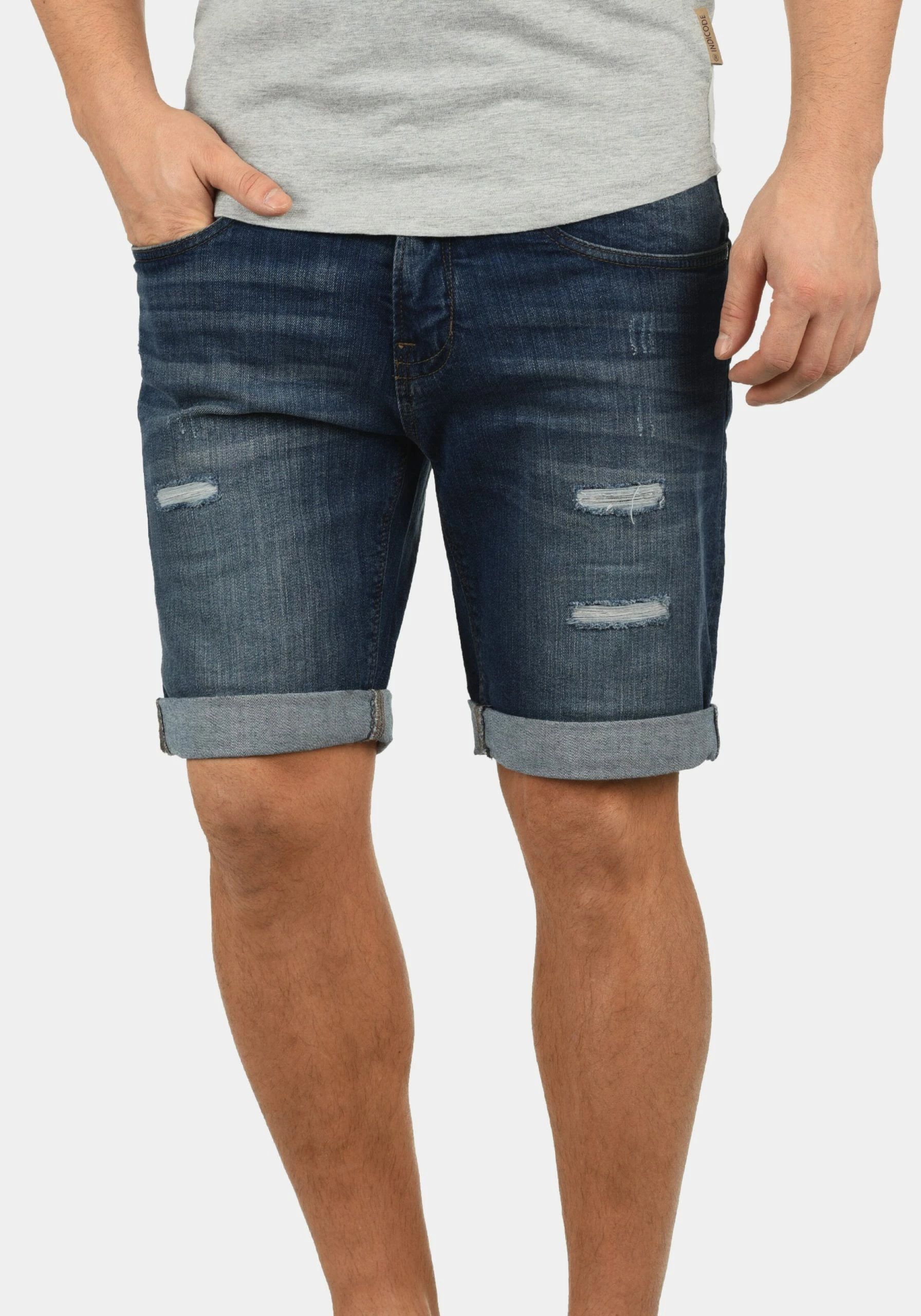 Indicode Jeans Denim Shorts Regular Broek Hallow Heren Blauw / Donkerblauw 4 Indicode Jeans Denim Shorts Regular Broek Hallow Heren Blauw / Donkerblauw - Afbeelding 2