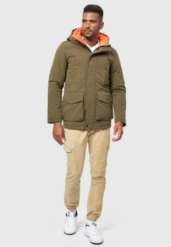 Indicode Jeans Parkas Winterparka Waters Heren Olijfgroen -Indicode Jeans Verkoop 2023 a369cca316a69b61e4210343e641a55e