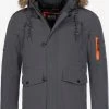 Indicode Jeans Parkas Winterparka Leicester Heren Basaltgrijs
