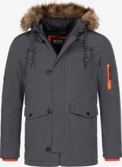 Indicode Jeans Parkas Winterparka Leicester Heren Basaltgrijs