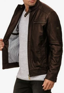 Indicode Jeans Leren Jassen Tussenjas Germo Heren Bruin -Indicode Jeans Verkoop 2023 b37e162fccce3f3670d3f0142c216a16