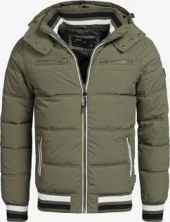 Indicode Jeans Winterjassen Winterjas Marlon Heren Olijfgroen