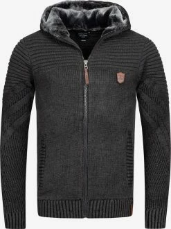 Indicode Jeans Vesten Gebreid Vest Lothian Heren Donkergrijs