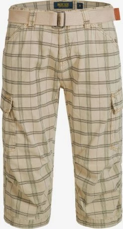 Indicode Jeans Cargo Shorts Regular Cargobroek 70-175 Nicolas Check Heren Beige