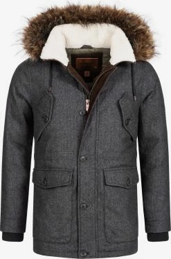 Indicode Jeans Parkas Winterparka Baynes Heren Donkergrijs