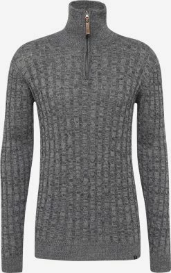 Indicode Jeans Coltruien Trui Rufus Heren Grijs Gemêleerd