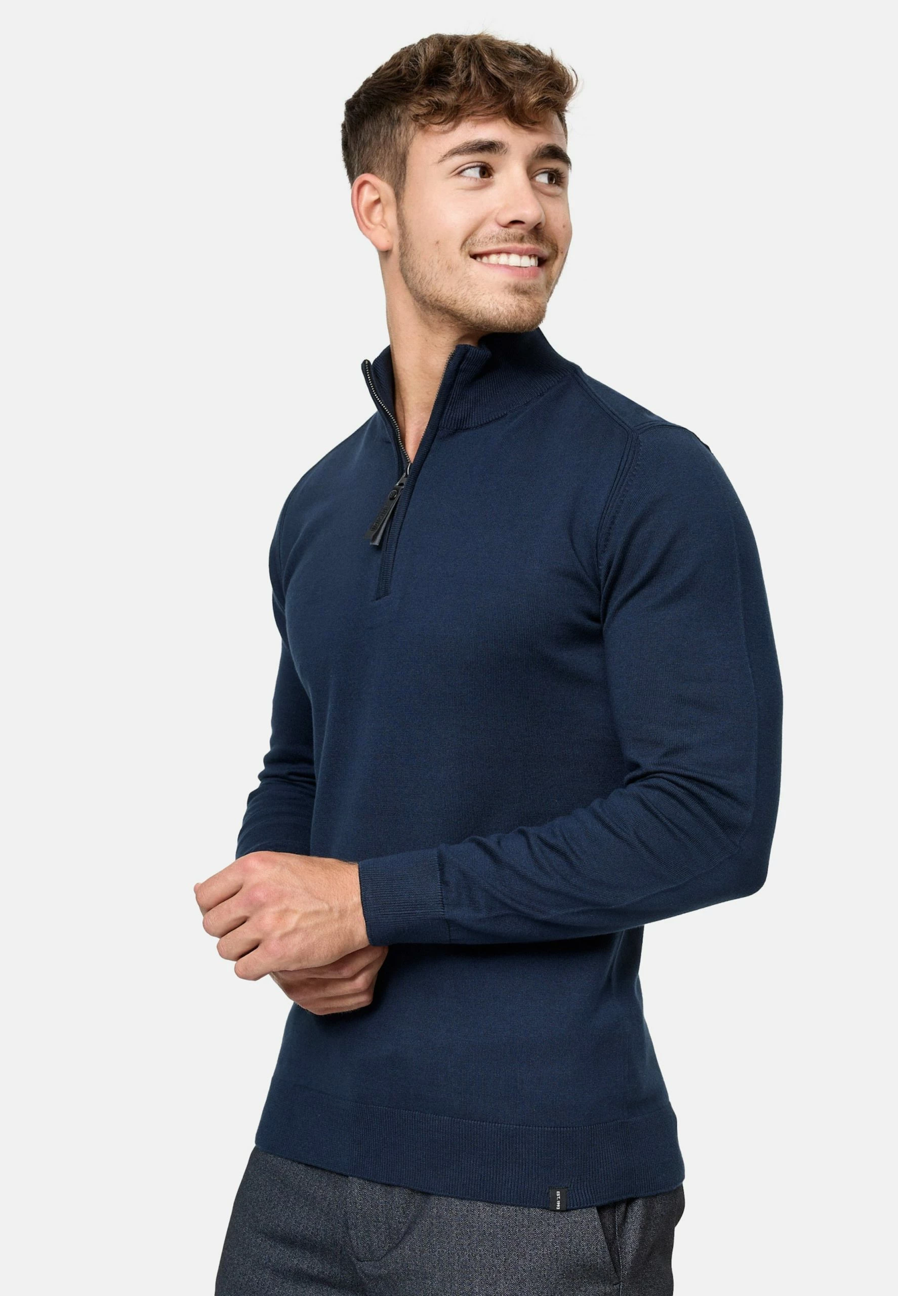 Indicode Jeans Coltruien Trui Gore Heren Navy 7 Indicode Jeans Coltruien Trui Gore Heren Navy - Afbeelding 5