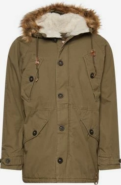Indicode Jeans Parkas Winterparka Fann Heren Olijfgroen