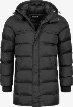 Indicode Jeans Parkas Winterparka Leugene Heren Zwart