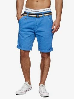 Indicode Jeans Chino Shorts Regular Chino Cuba Heren Hemelsblauw