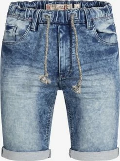 Indicode Jeans Denim Shorts Slimfit Broek Kadin Shorts Heren Blauw
