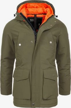 Indicode Jeans Parkas Winterparka Waters Heren Olijfgroen